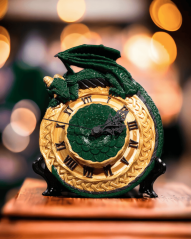 Hodiny - Strážce času (zlatá + zelená)