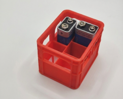 Organizator pentru baterii de 9V - roșu