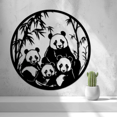 Nástěnná Dekorace (Wall Art) – "Rodinka Pand"