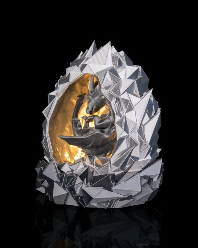 Stolná Lampa "Dračie Vajce - Ironscale"