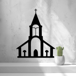 Nástenná Dekorácia (Wall Art) – "Silueta Kostola"
