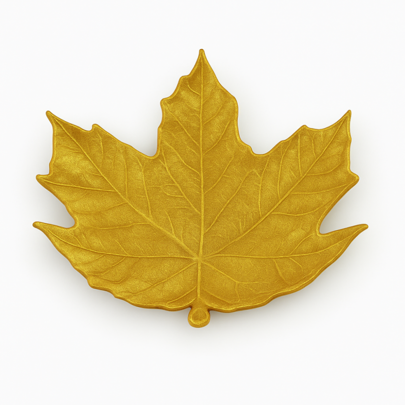 Miska javorový list - Metalická zlatá