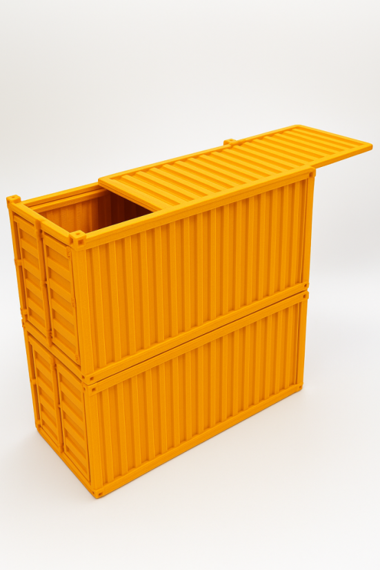 Organizér - Oranžový lodní kontajner - Veľkosť: Mini