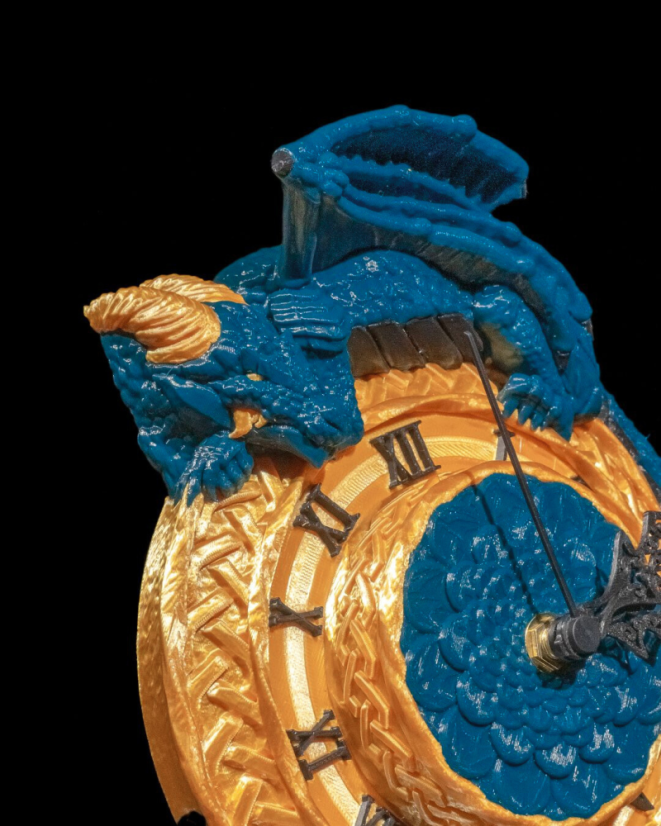 Hodiny - Strážce času (zlatá + modrá)