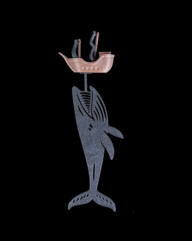 Záložka do knihy – Legendárna veľryba s loďou (Moby Dick štýl)