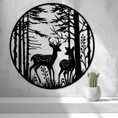 Nástěnná Dekorace (Wall Art) – "Jeleni v Lese"