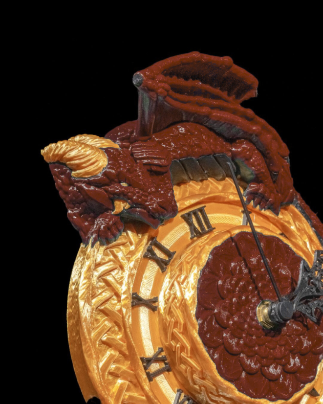 Hodiny - Strážce času (zlatá + šarlatová)