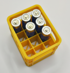 AA battery organiser - yellow