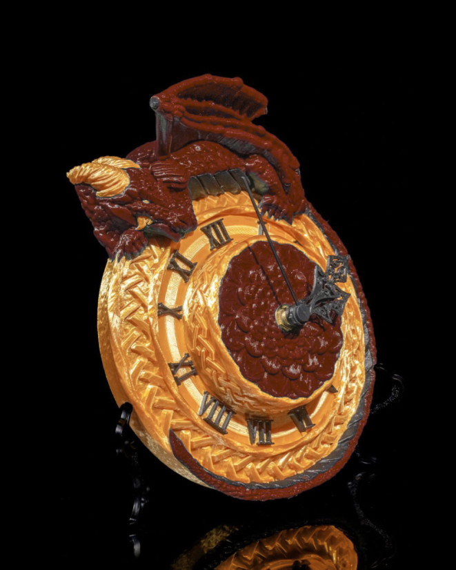 Hodiny - Strážce času (zlatá + šarlatová)