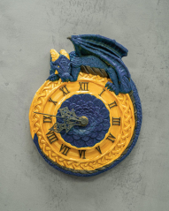 Hodiny - Strážce času (zlatá + modrá)