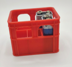Organizator pentru baterii de 9V - roșu