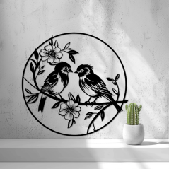 Nástěnná Dekorace (Wall Art) – "Zamilovaní Ptáčci"