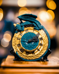 Hodiny - Strážce času (zlatá + modrá)