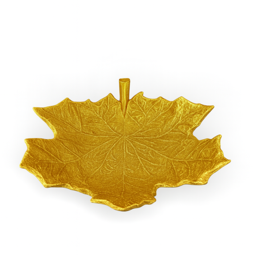 Miska javorový list - Metalická zlatá