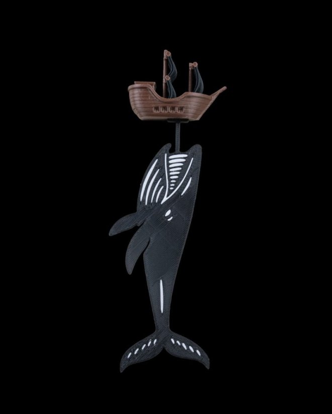 Záložka do knihy – Legendárna veľryba s loďou (Moby Dick štýl)
