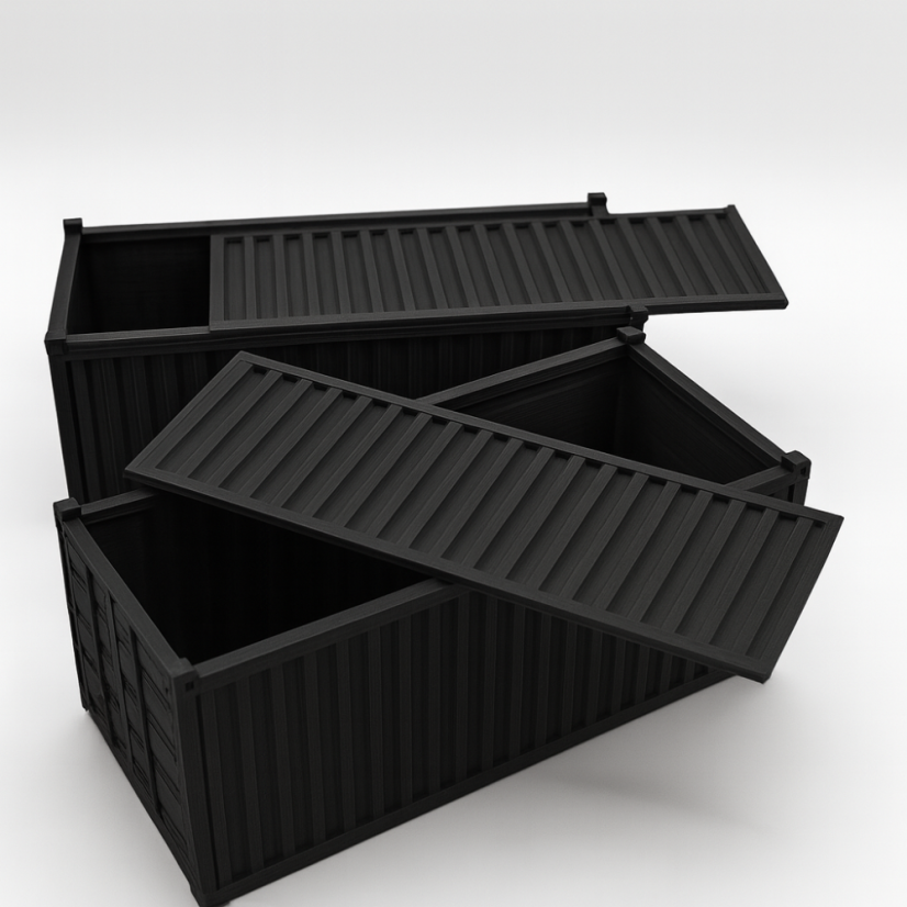 Organizér - Čierný lodní kontajner - Veľkosť: Mini