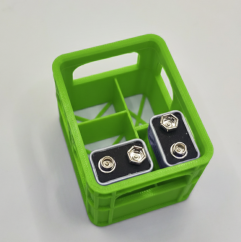 Organizator pentru baterii 9V - verde