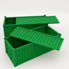 Organizér - Tmavozelený lodní kontajner