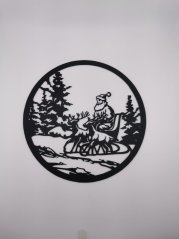 Nástěnná Dekorace (Wall Art) – "Santa na Saních"