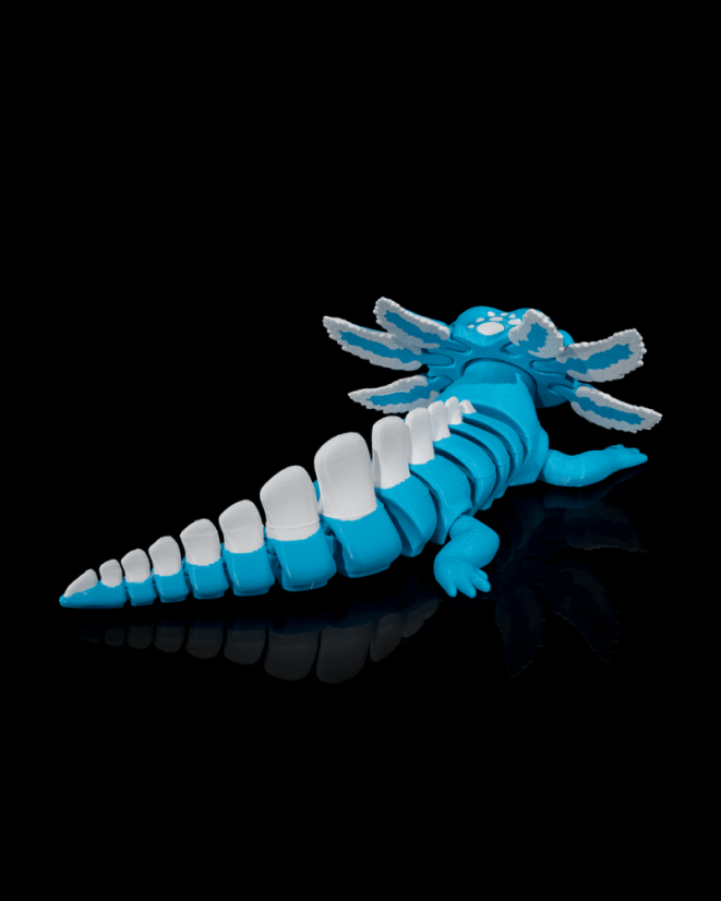 Velký pohyblivý axolotl - Blue Ice Pop