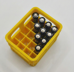 AAA battery organiser - yellow