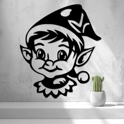 Nástenná Dekorácia (Wall Art) – "Vianočný Škriatok"