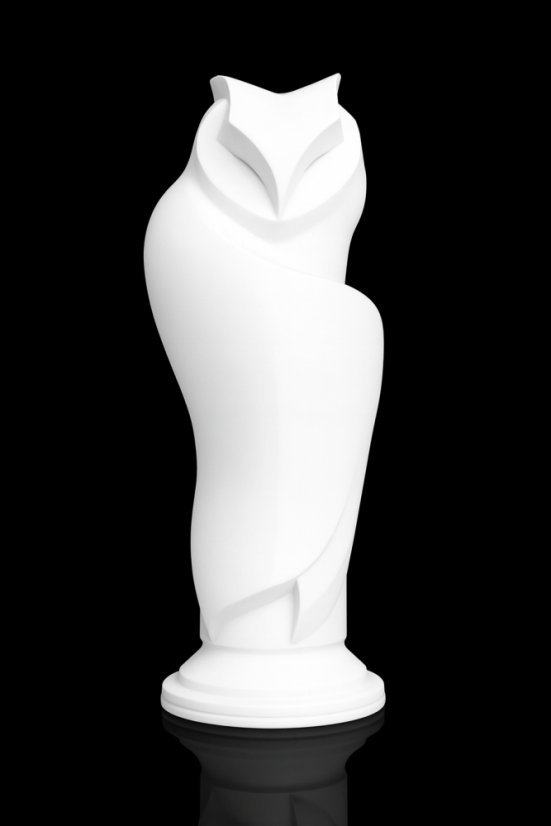 Minimalisticka sova - biela - Veľkosť: Maxi