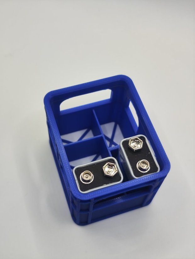 Organizator pentru baterii de 9V - albastru