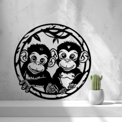 Nástěnná Dekorace (Wall Art) – "Veselé Opičky"