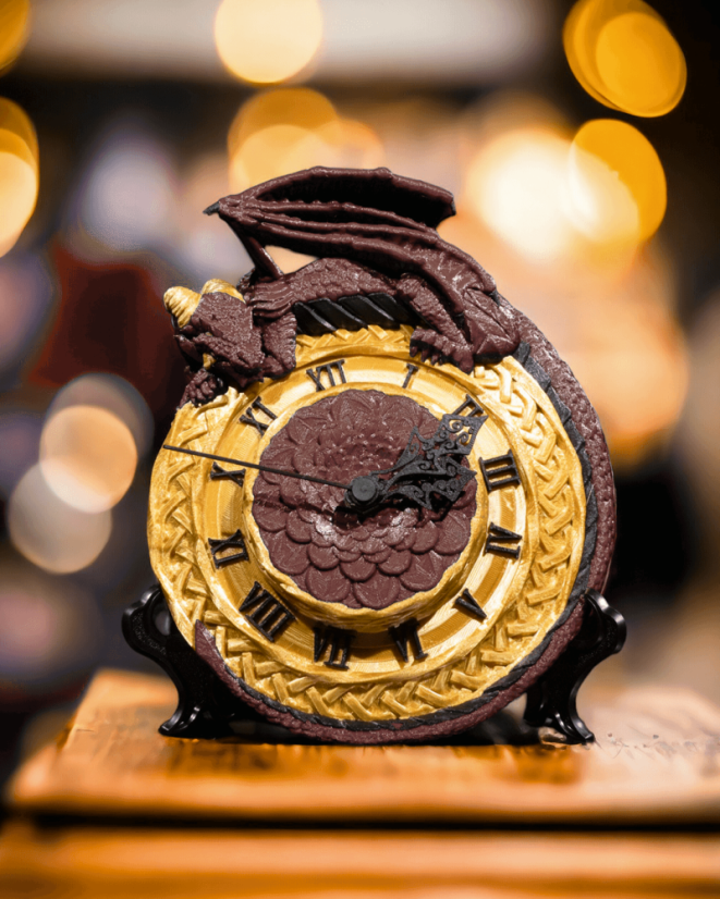 Hodiny - Strážce času (zlatá + šarlatová)