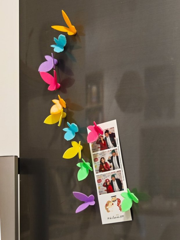 Magnetky Motýlci s květinovým stojánkem – sada 12 ks (mix barev)