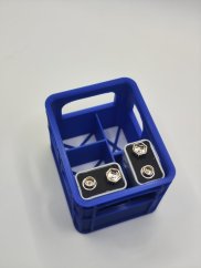Organizator pentru baterii de 9V - albastru