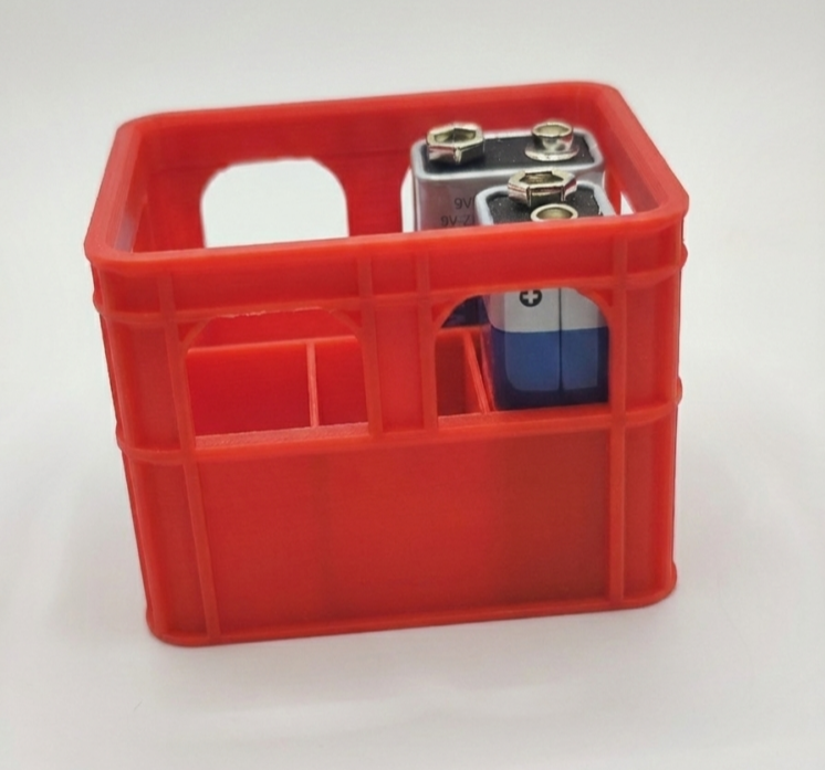 Organizator pentru baterii de 9V - roșu