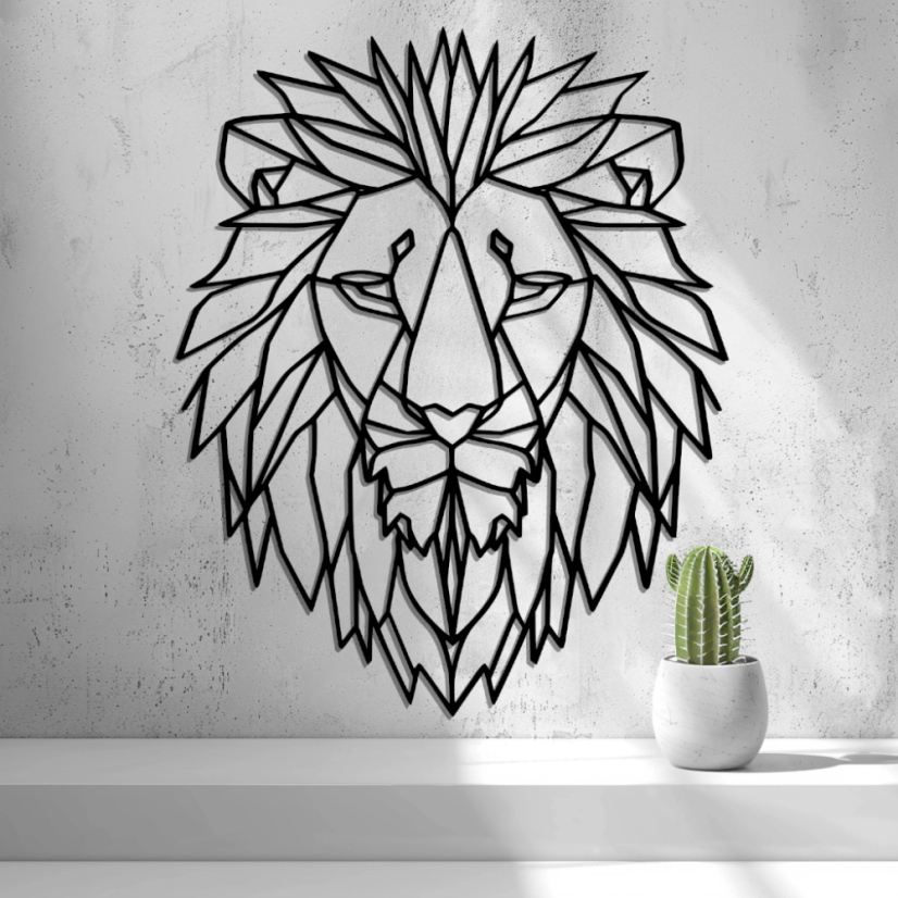 Nástěnná Dekorace (Wall Art) – "Geometrický Lev"